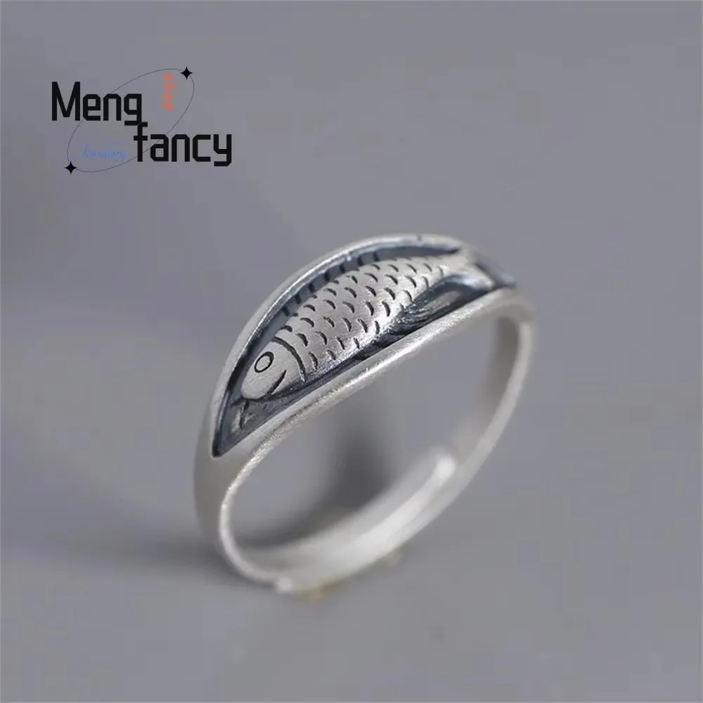 Classic Fashion Pop Retro Koi Fish Ring Salted Simple Elegant High-grade Style Exquisite Couple Luxury Quality Fashion Jewelry