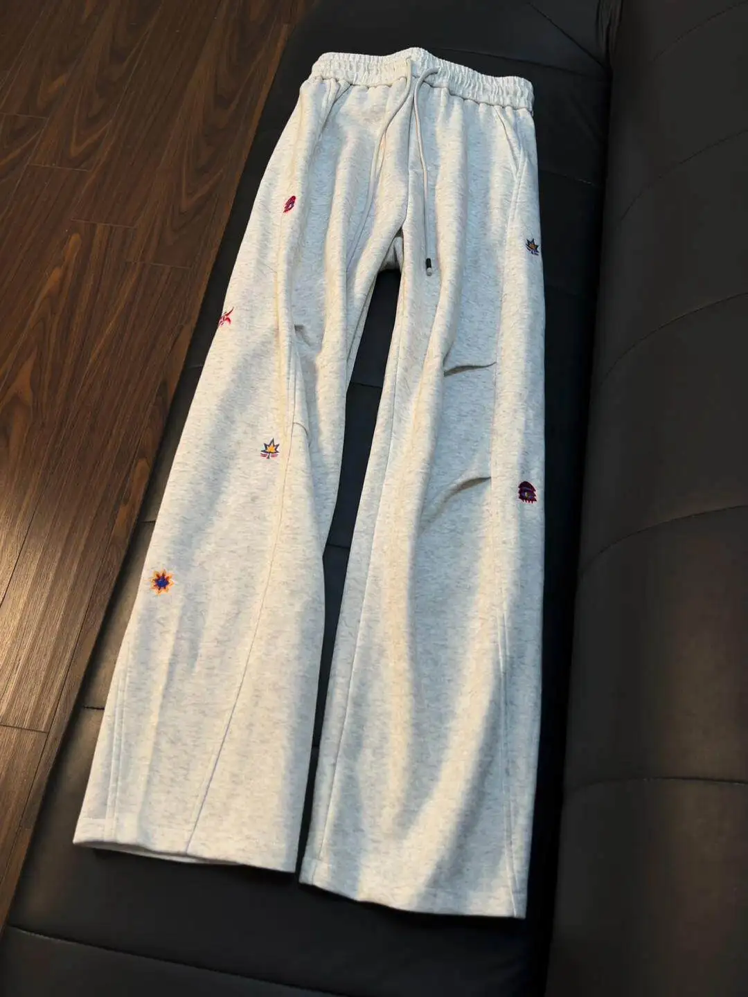 

American Sle Embroidered Wide Leg Sport Pants Men's Casual Trousers Spring Season Faion Brand Design Sensation Folded Pants