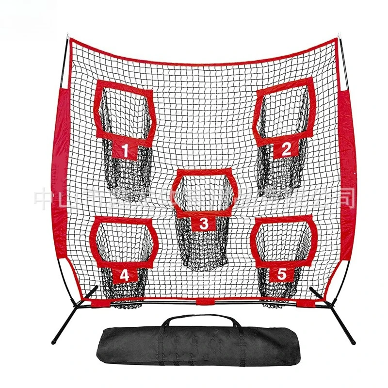 Portable Rugby Net 5 Hole, Rugby Quarter Throwing Practice Baseball Softball Practice Net Frisbee