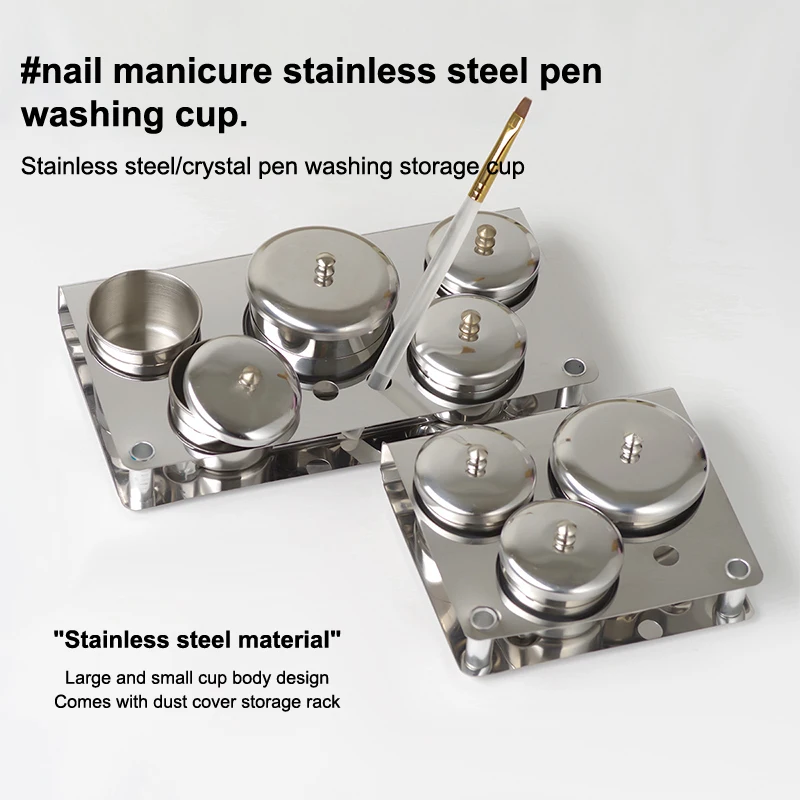 

3/5pcs Stainless Dappen Dish Cups Set Salon Manicure Acrylic Powder Liquid Container Organizer Tray Dappen Dish Nail Art Tools