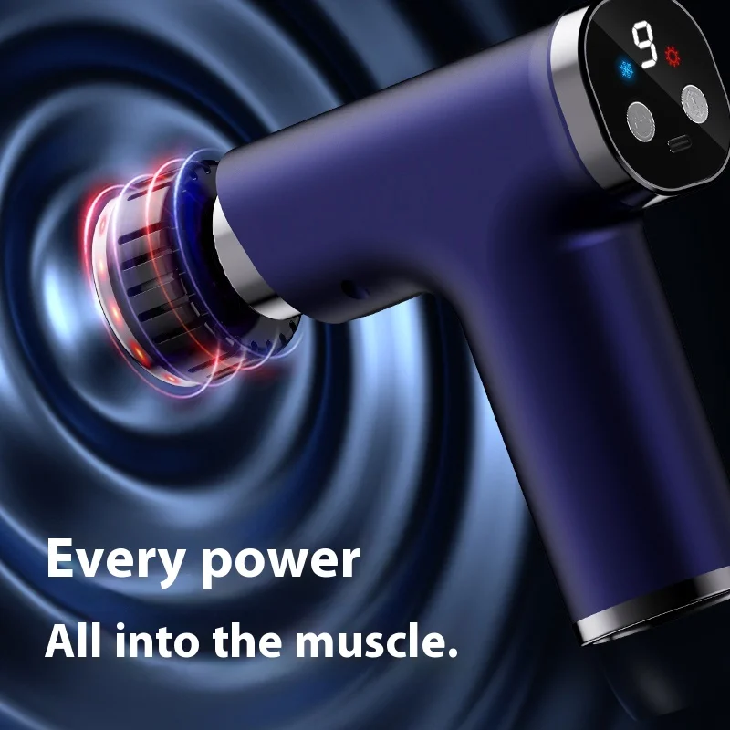 One Click Switching Speed, Cold Speed, Hot Fascia Gun, Ice and Heat Dual-Use, 9 Massage Heads, 9 Levels of Force Adjustment