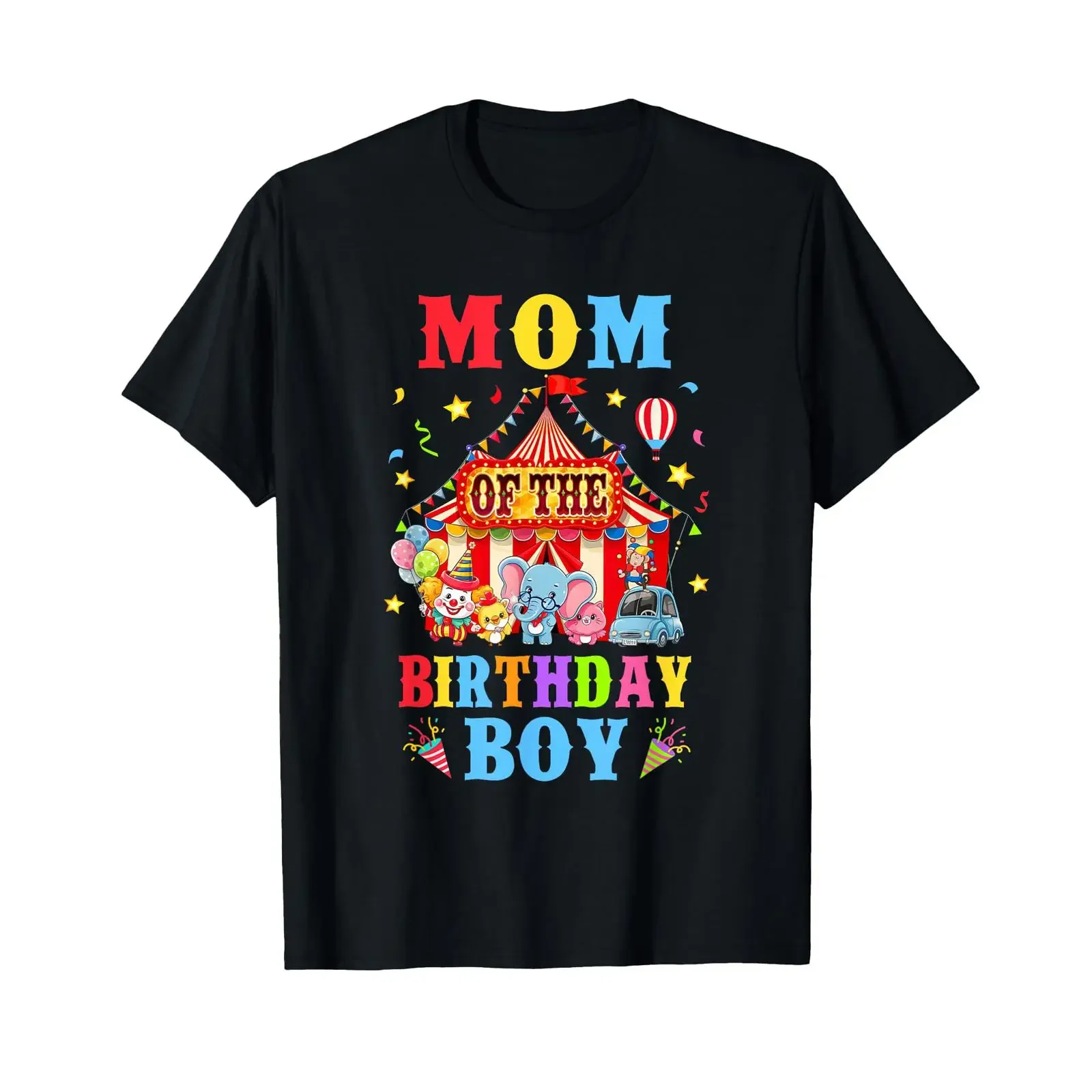 Mom of The Birthday for Boy Circus Carnival Theme Party T Shirt vintage Washed Stylish Comfortable Top For Everyday Wear Soft