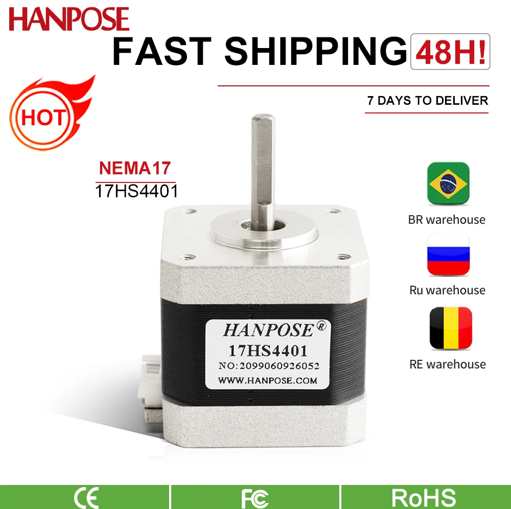 40MM Height 4-lead Nema17 non captive Stepper Motor 42 motor Nema 17 motor 1.5A 40N.CM 17HS4401 for 3D printer motor and CNC XYZ