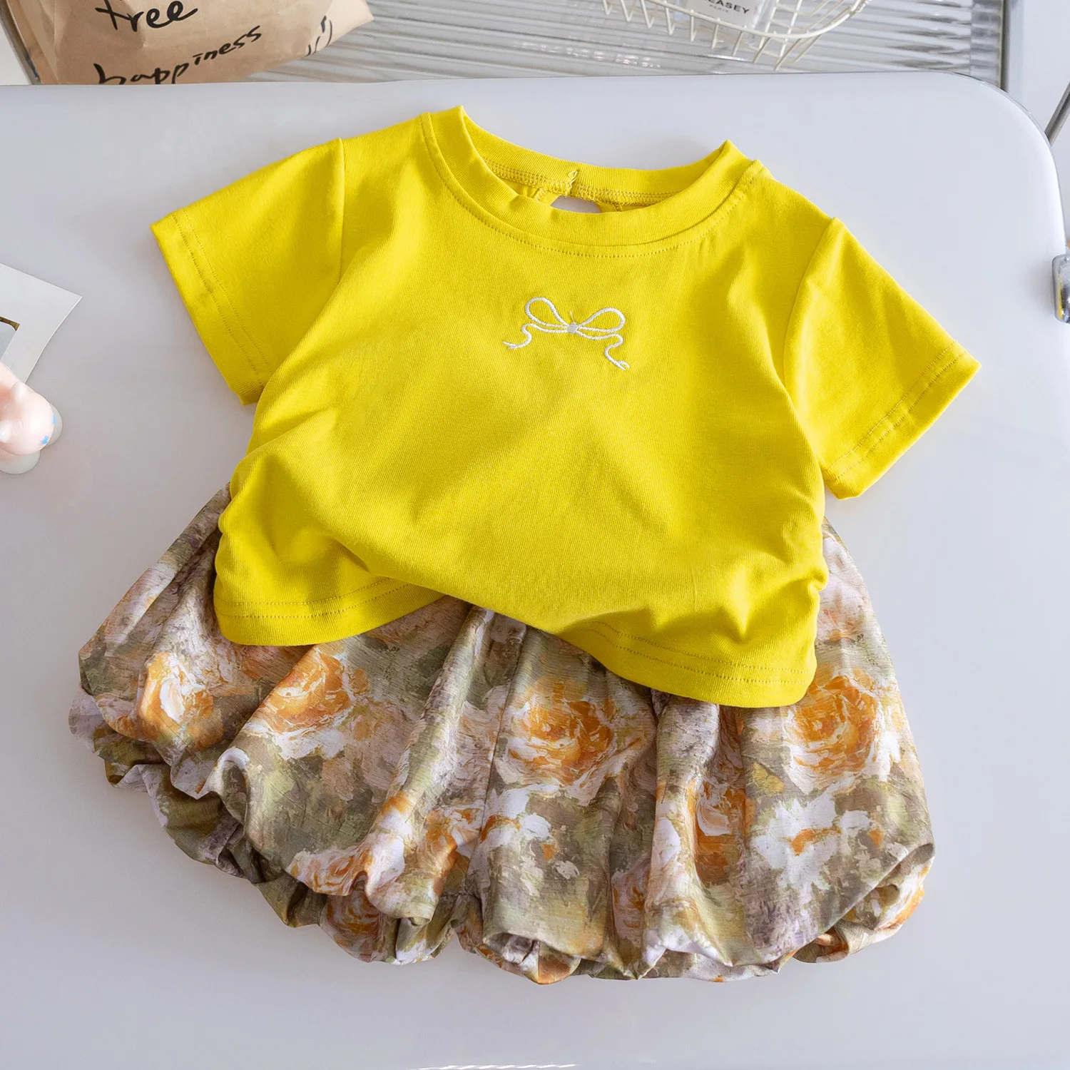 

Girls Clothes Sets Summer 2025 Children Cotton Cute T-shirts Dress Shorts 2pcs Fashion Suit For Baby Outfits Kids Tracksuits 6Y