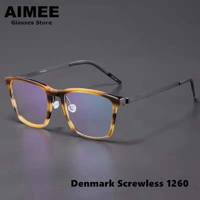 

Denmark Brand Screwless Titanium Glasses Frame Men Ultralight Square Prescription Eyeglasses Women Myopia Anti Blue Light Gafas