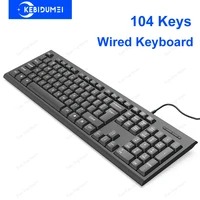 Teclado con cable USB, teclado estándar de 104 teclas, teclado para juegos de ordenador portátil, teclado de membrana, teclado ergonómico para PC, Windows, Mac OS