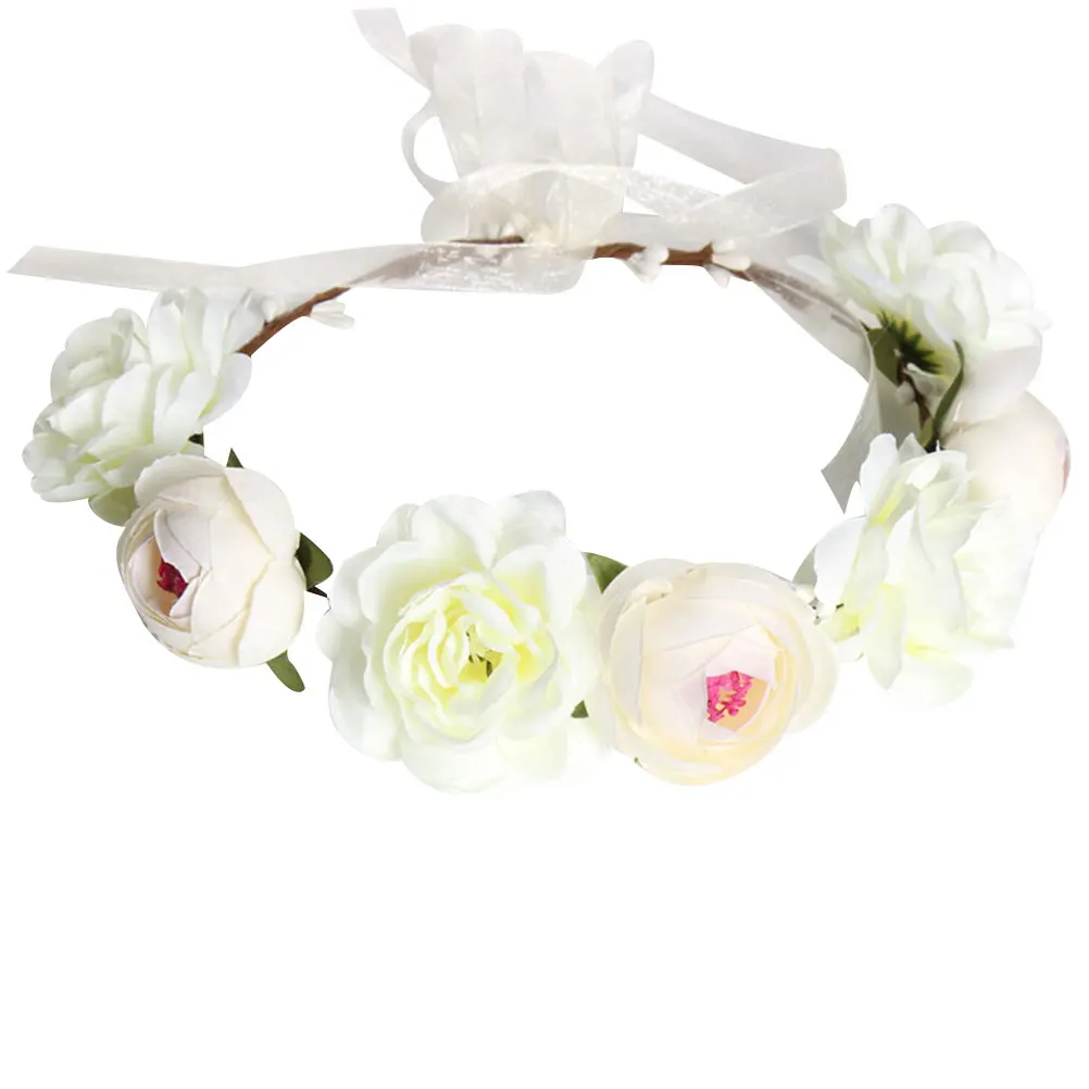 

Flower Hair B Headdress Bridal Headb Party Ribbon Hoop Wedding Carnival Masquerade Selfie Photo Props Lightweight Comfortable