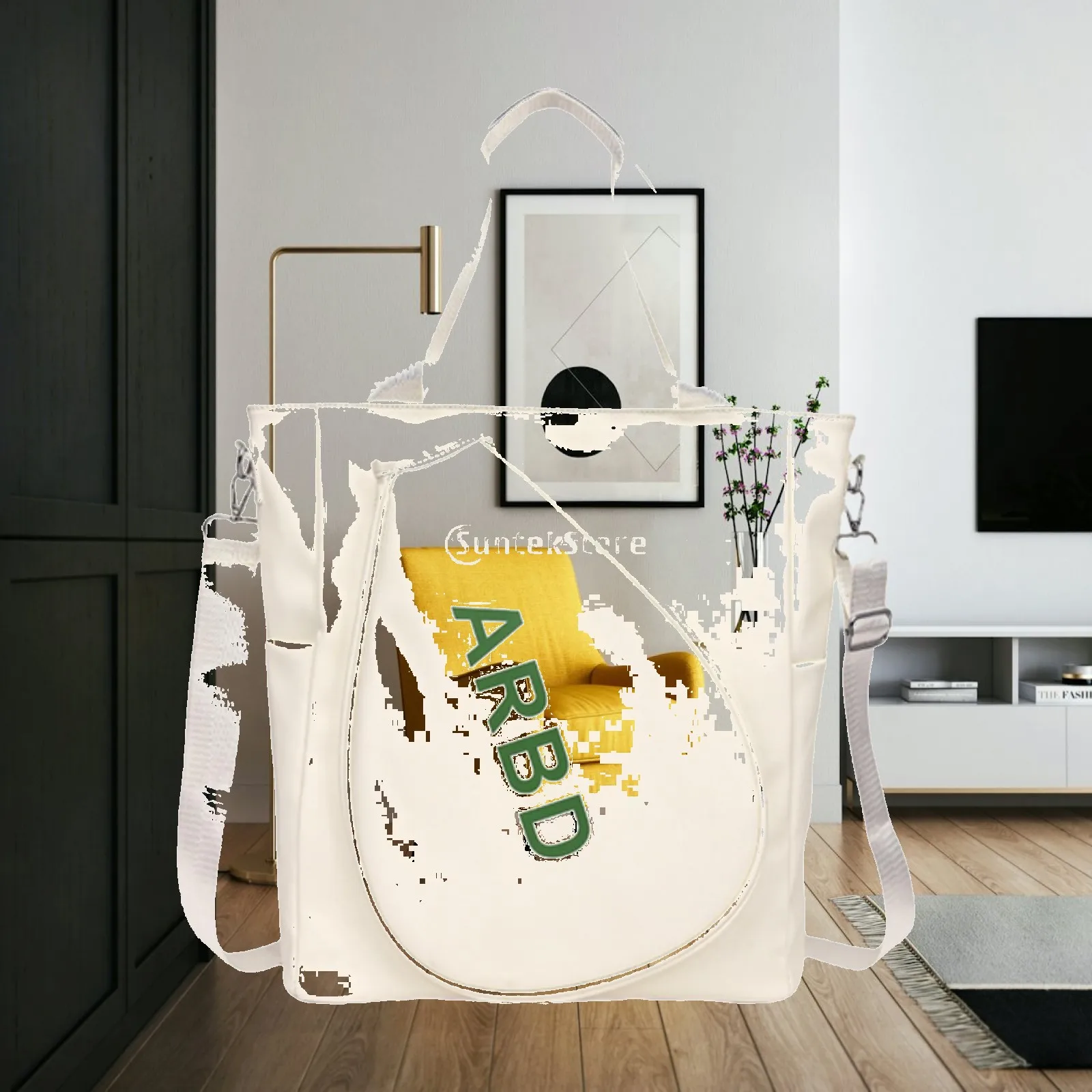 PU Leather Tennis Racket Tote Large Capacity Waterproof Handbag Storage Bag for Outdoor Badminton Pickleball