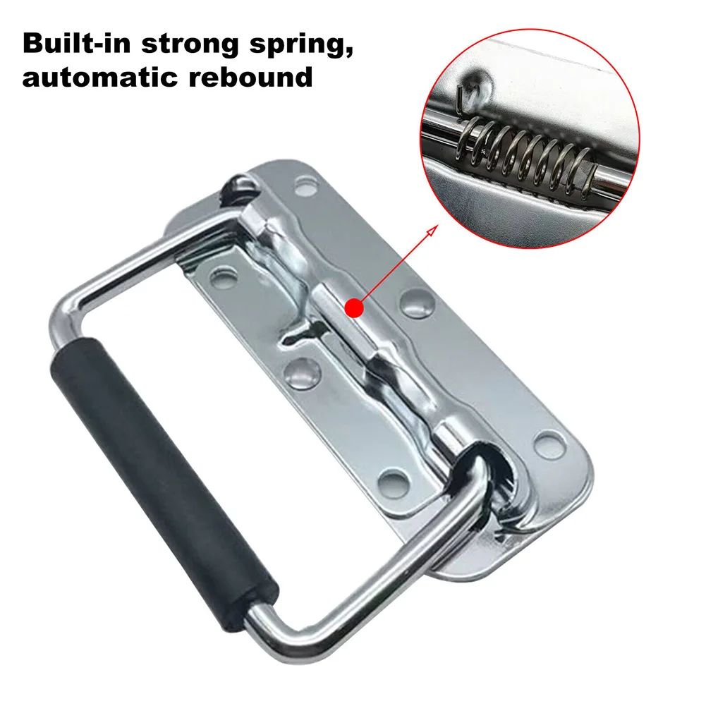 Spring Loaded Trunk Drawer Toolbox Cabinet Chest Lifting Pull Puller Handle For Flight Box Aluminum Box And Heavy Wooden Box