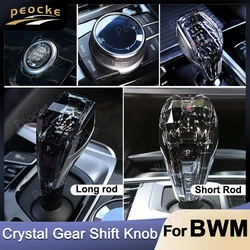 Crystal Gear Stick knob Handle Short Rod Type For BMW F20 F10 F18 G32 G12 G30 Gear Shift Knob F30 F31 F36 F34 E71 E70 3-pcs Set