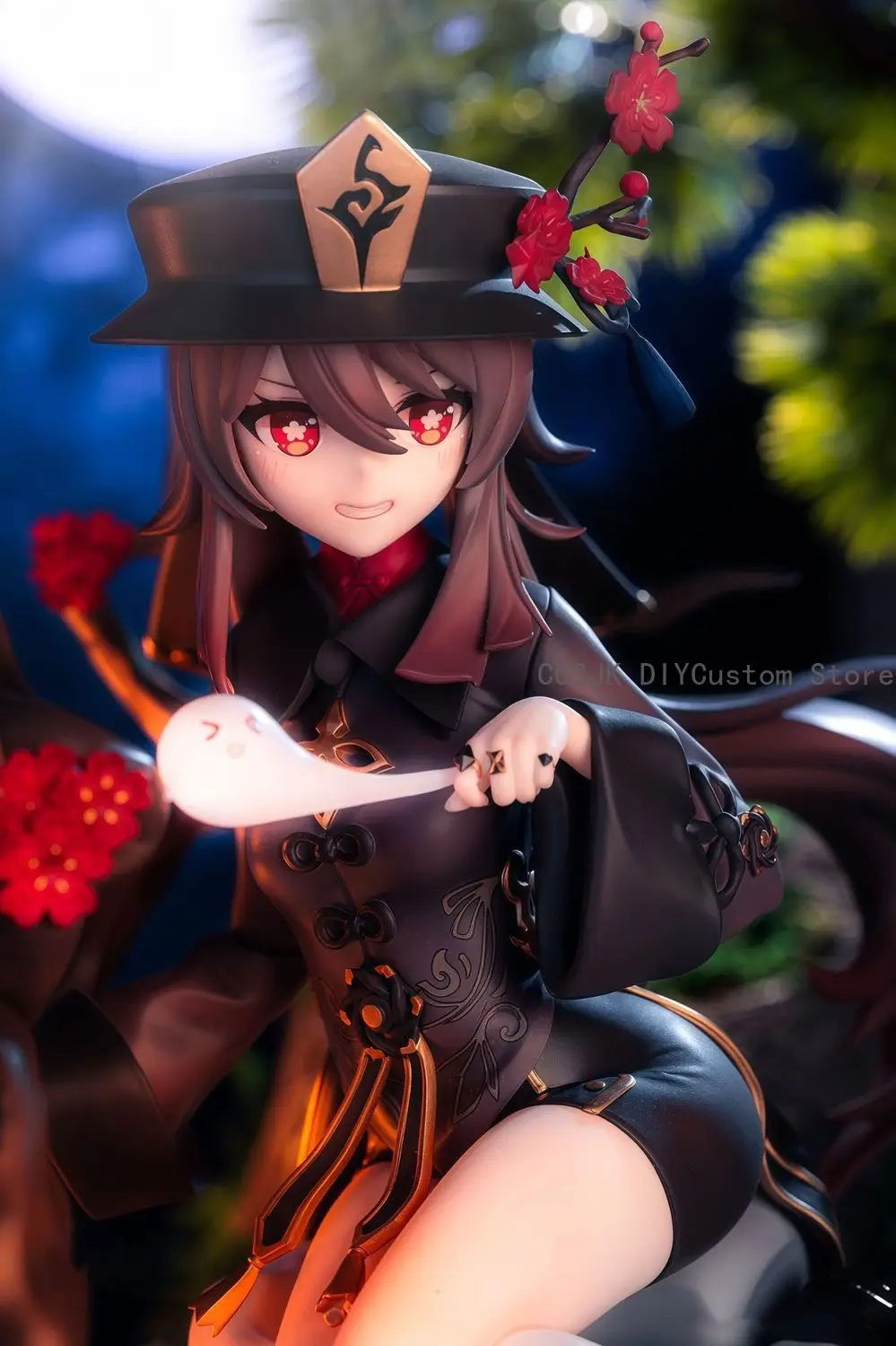 Game Genshin Impact Hu Tao Cute Girl Anime Cosplay Q Version PVC Figure Model Statue Toys Desktop Ornament Birthday Gift 25cm view 6
