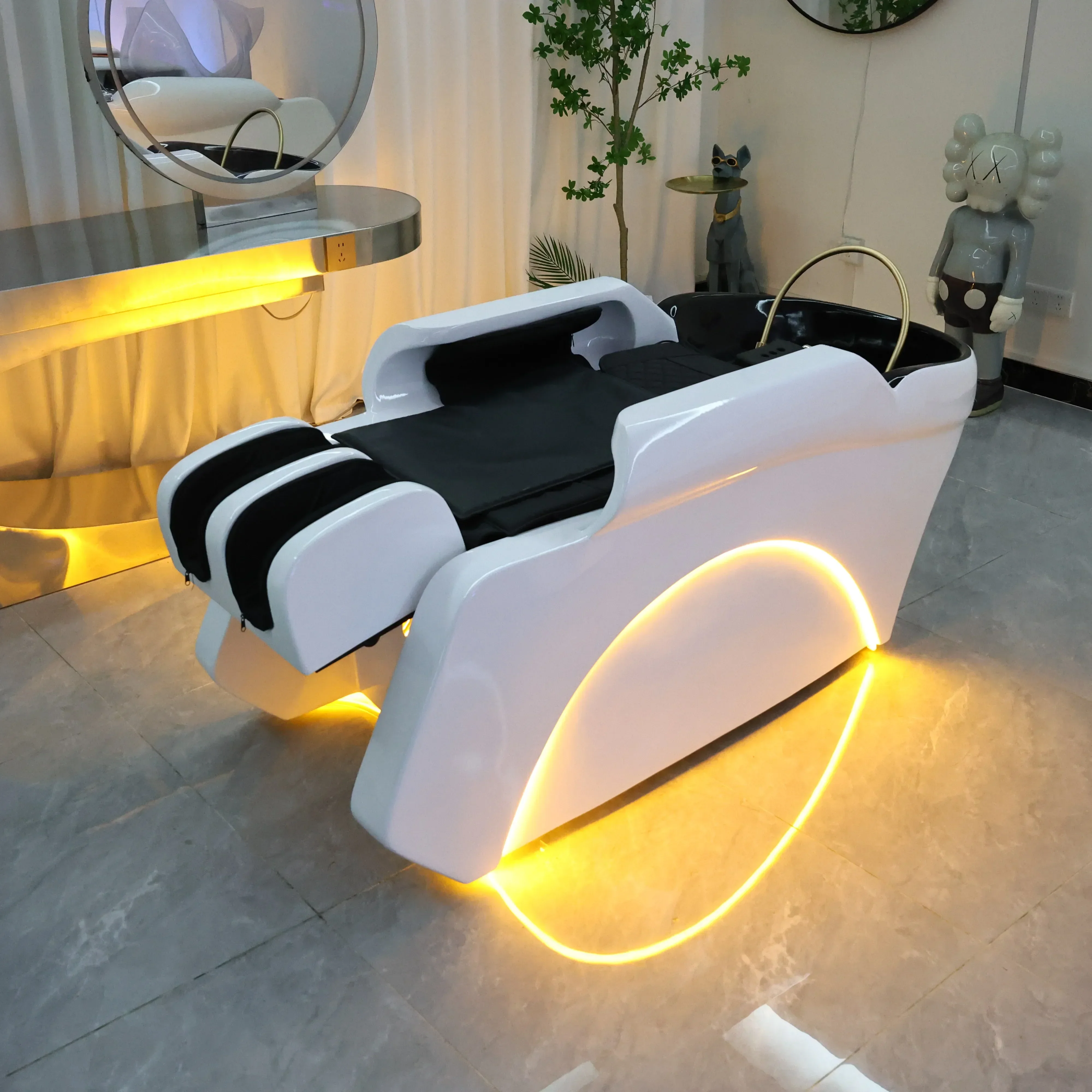 lt Intelligent Electric Massage Shampoo Bed Barber Shop Hairdressing Automatic Water Circulation Fumigation Head Therapy