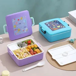 Bento Lunch Box for Kids Portable Microwavable Lunchbox Kids School Food Containers Cute Leakproof Children's Food Box Storage
