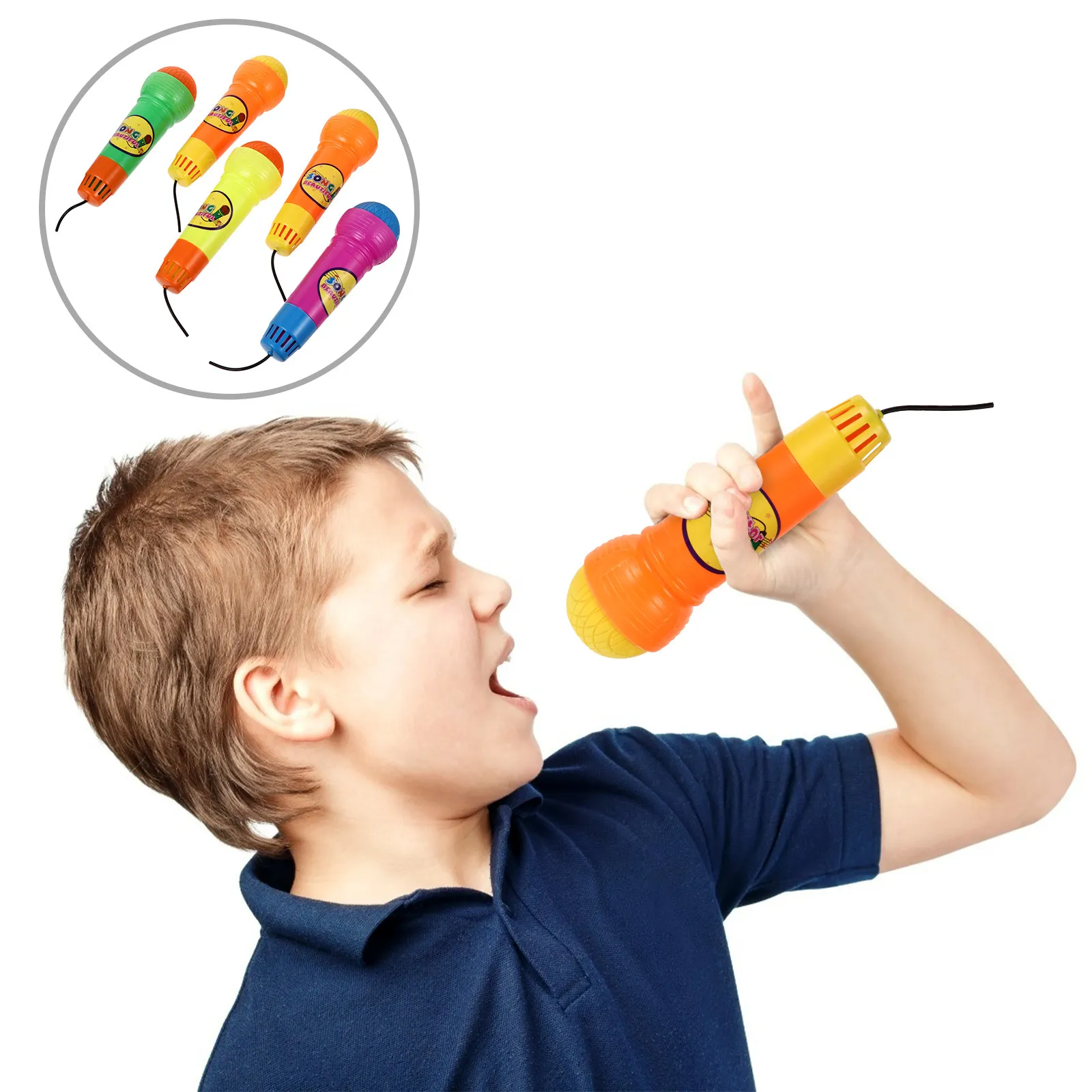 Micrófono con eco para niños, diseño ligero y educativo, seguro para estimular la imaginación del bebé, juguete con micrófono con eco, 5 uds.