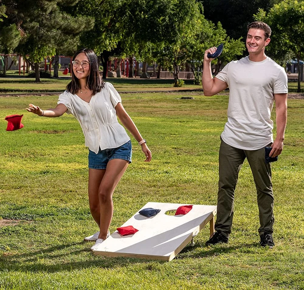 Cornhole Board Set - ชุดเกมคอร์นโฮลพร้อมถุงโยน 8 ใบ พร้อมกระดานเกมคอร์นโฮลไม้เนื้อแข็งคุณภาพพรีเมียม