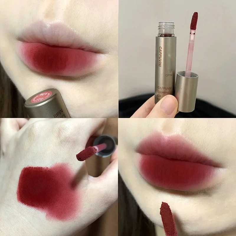 Impermeável Non-Stick Matte Mist Lip Gloss, Glaze Cup, Smudge Proof, não desvanecida Batom líquido