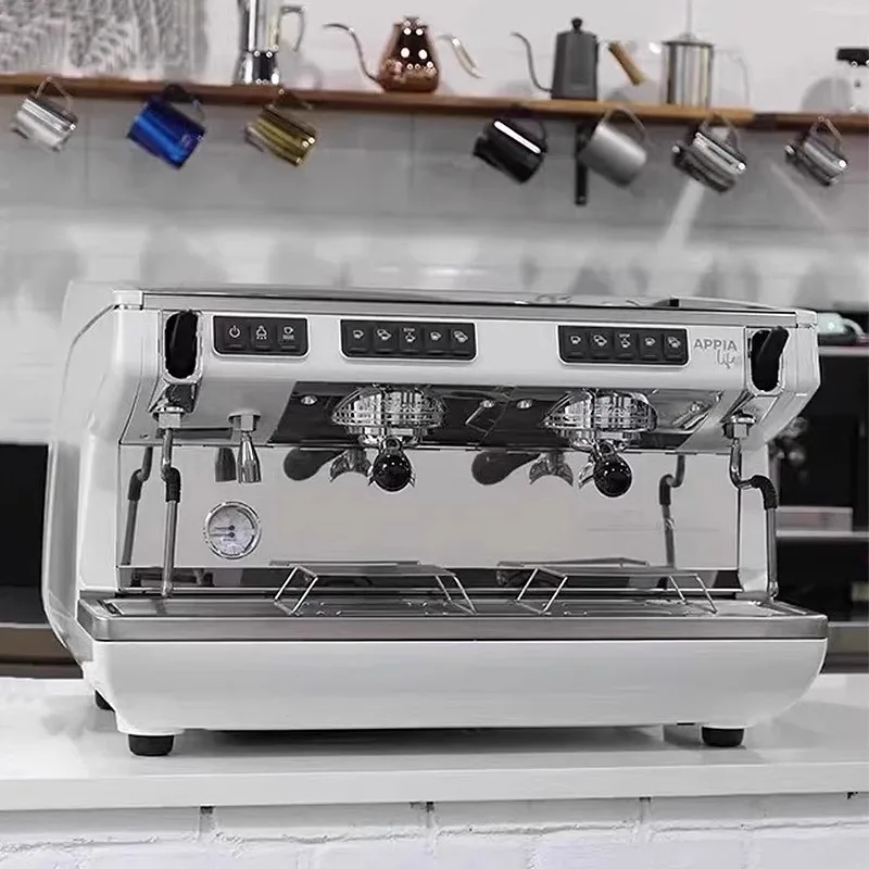 Coffee machine double head, commercial semi-automatic electronic control high cup version