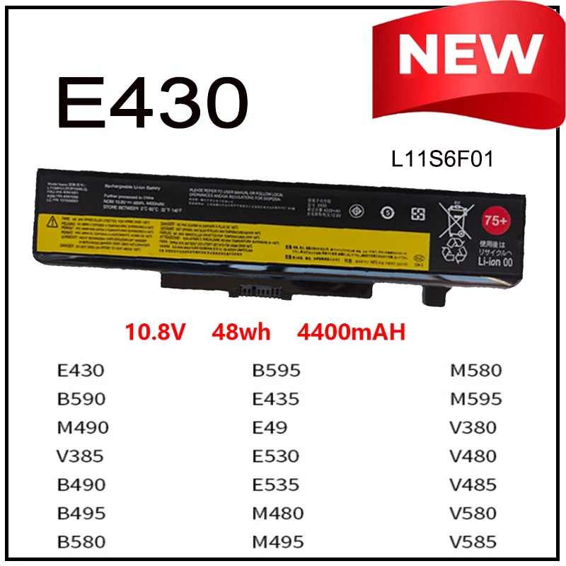 

L11S6F01 Laptop Battery for Lenovo E430 B590 V485 V380 V480 G480 G485 G510 G580 G585 Y480 Y485 Y580 Z380 Z480 Z580 E530 L11L6Y01