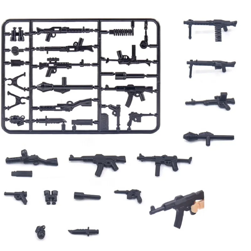 WW2 Military Weapons Mini Action Figures MOC Series Guns Assault Rifle Army DIY Building Blocks Soldier Bricks Toys For Boy Gift