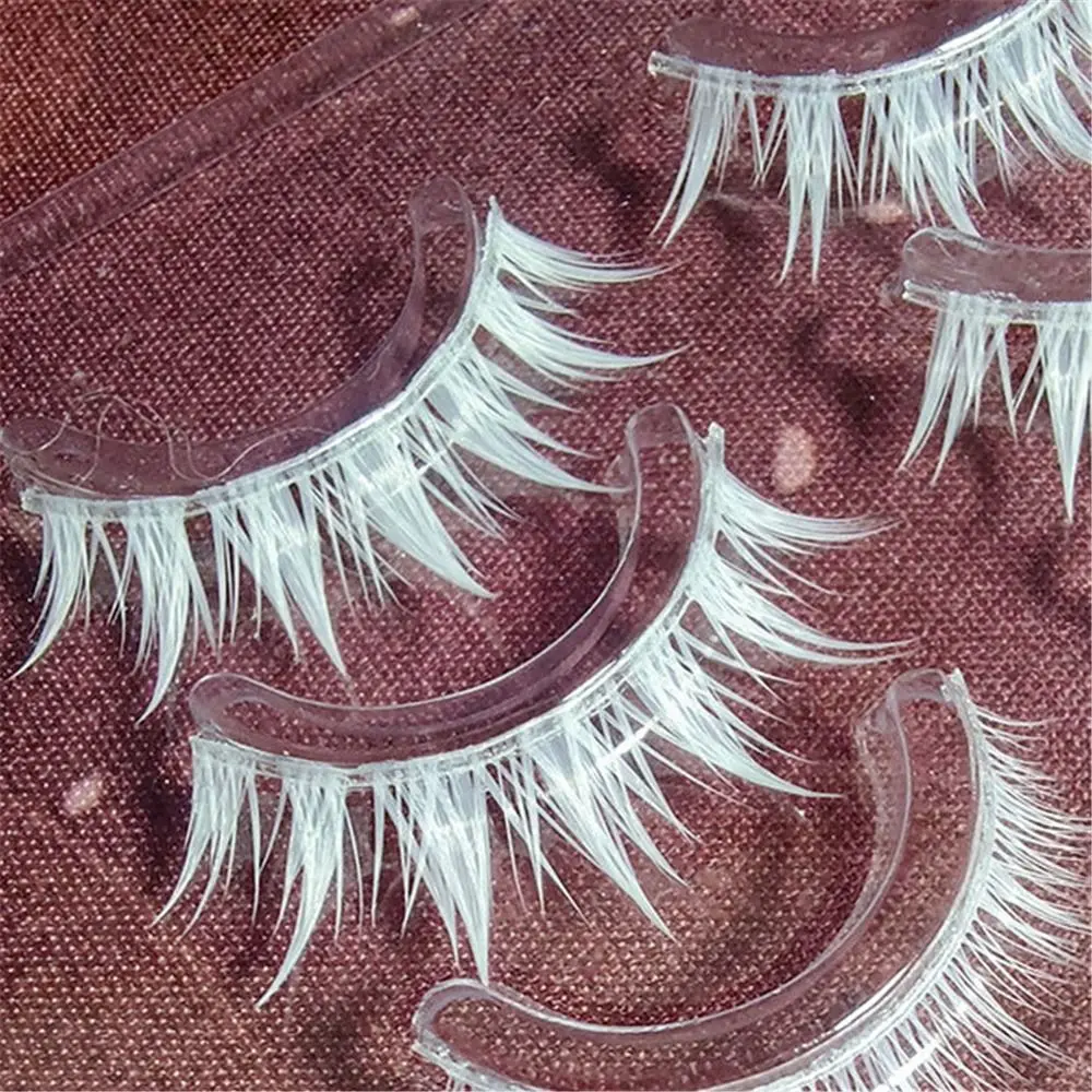 アイメイクツール ハロウィン ホワイトまつげ 仮面舞踏会 ナチュラルルック コスプレ ホワイトまつげ 再利用可能なつけまつげ