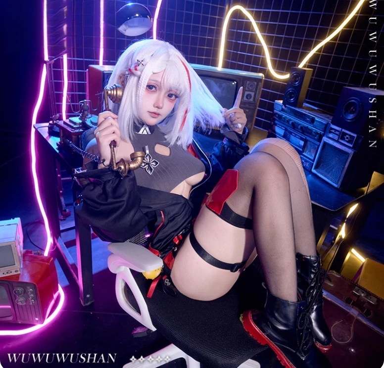 

Game Azur Lane KMS Duisburg Cosplay Costume Halloween Carnival Girl Sexy Coat Pants Belt Necklace Accessories Uniform Set S-XXL