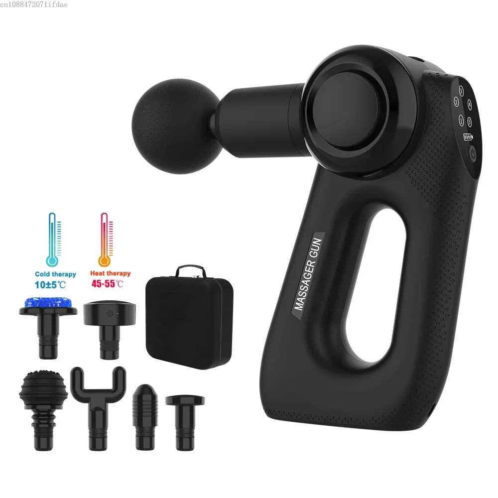 Wholesale Electric Pulse Body Muscle Therapy Fascia Spinal Massage Heating Function Pistol Massage Gun and Case Study view 2