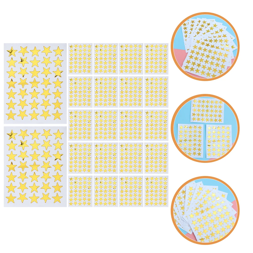 

50 Sheets Pentagram Sticker Star Stickers Easy Peel Reward for Stars School Shape Self Adhesive