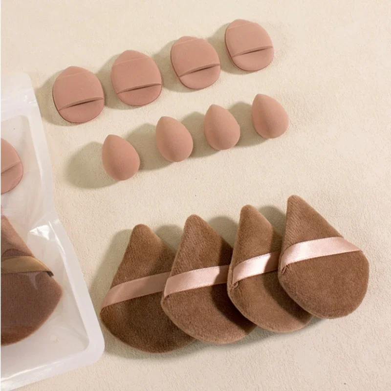 12pçs esponja de maquiagem liquidificador, conjunto de ovos de beleza, esponjas de base, creme líquido, sopros cosméticos, acessórios de maquiagem feminina, ferramentas de beleza