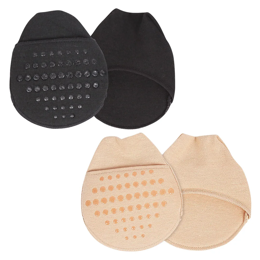 Kaus Kaki Setengah Liner Anti-Selip dengan Bantalan Telapak Kaki Depan Desain Tanpa Jahitan Tak Terlihat untuk Sepatu Hak Tinggi Wanita Pelindung Jari Kaki Alat Perawatan Kaki