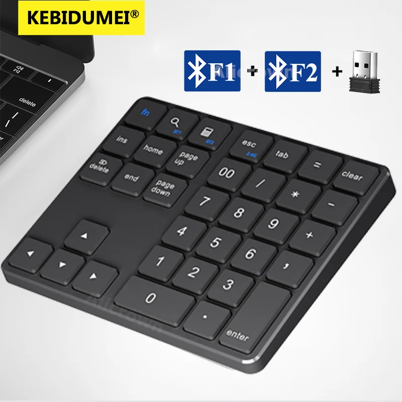 

Беспроводная двойная цифровая клавиатура Bluetooth 2,4G K35, тонкая перезаряжаемая клавиатура с цифровой клавиатурой для IOS Android, оконная цифровая клавиатура