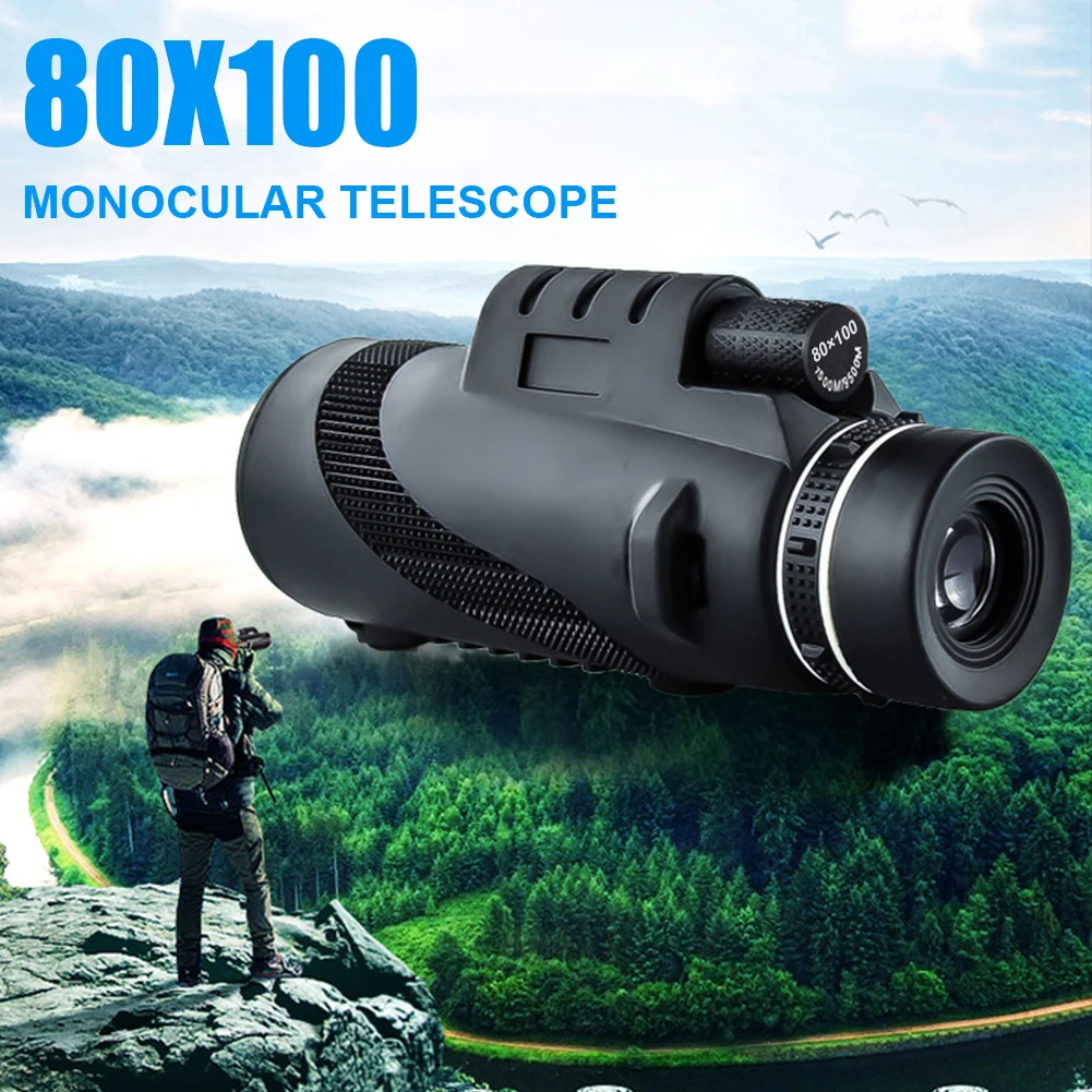 

40x60 HD Monocular Telescope 1500m Day Vision BAK4 Prism Optional Phone Adapter Tripod for Bird Watching Hunting Sports Camping
