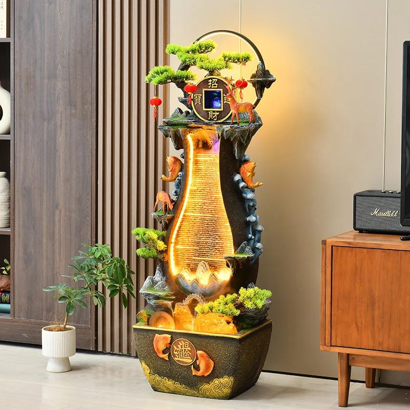 yjq  flowing water fountain lucky ornament living room circulating water landing opening gift office decoration