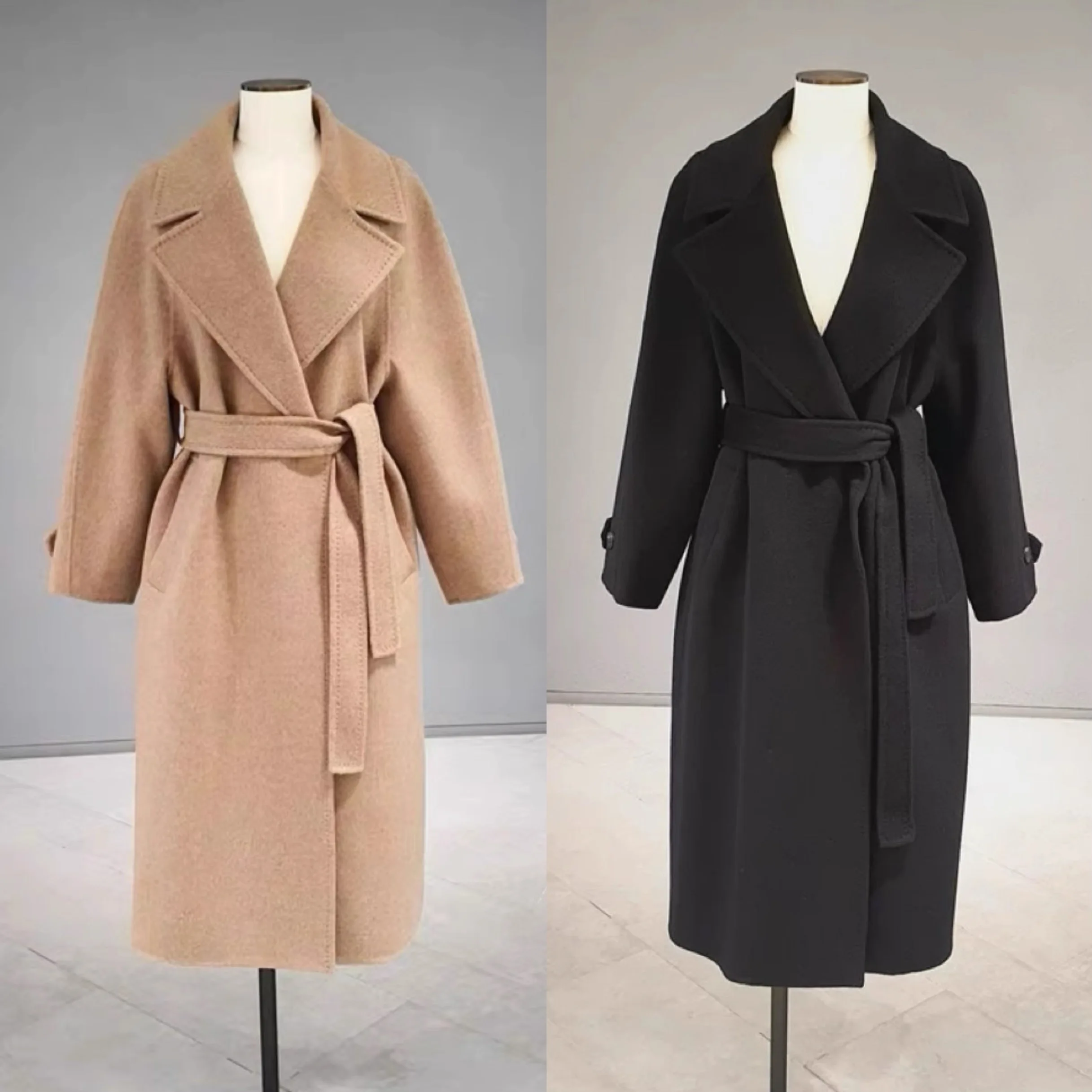 

Двустороннее пальто-бомеры с воротником-бабочкой и воротником-бабочкой, сшито вручную, универсальное, для поездок на работу, длинный све, однотонный, прямой крой