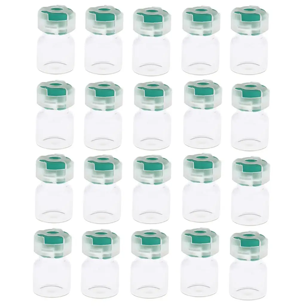 10pcs 10 Ml Mini Glass Bottles Powder Vials with Plastic Cap