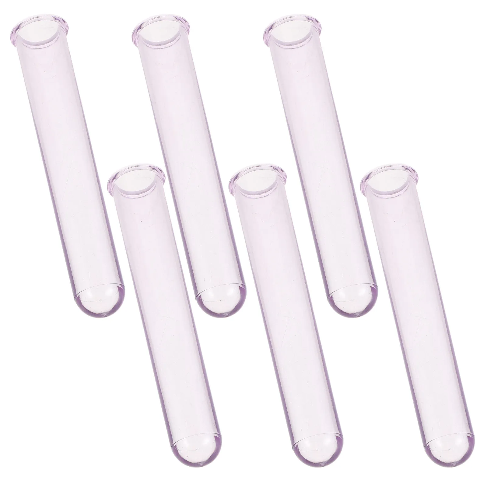 6Pcs Hydroponic Floral Tubes 12Cm Transparent Pc Test Tube Vases for Flower Propagation Desktop Planter Home Office Decor Modern