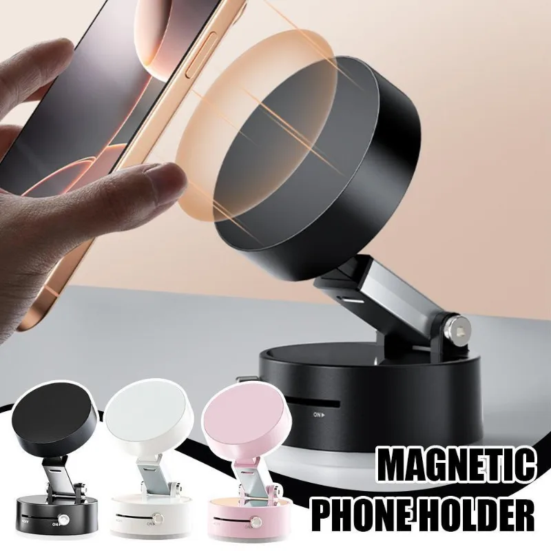 Adjustable & Rotatable Magnetic Phone Holder | Foldable Extendable Stand for Android iPhone, Fits All Smooth Surfaces