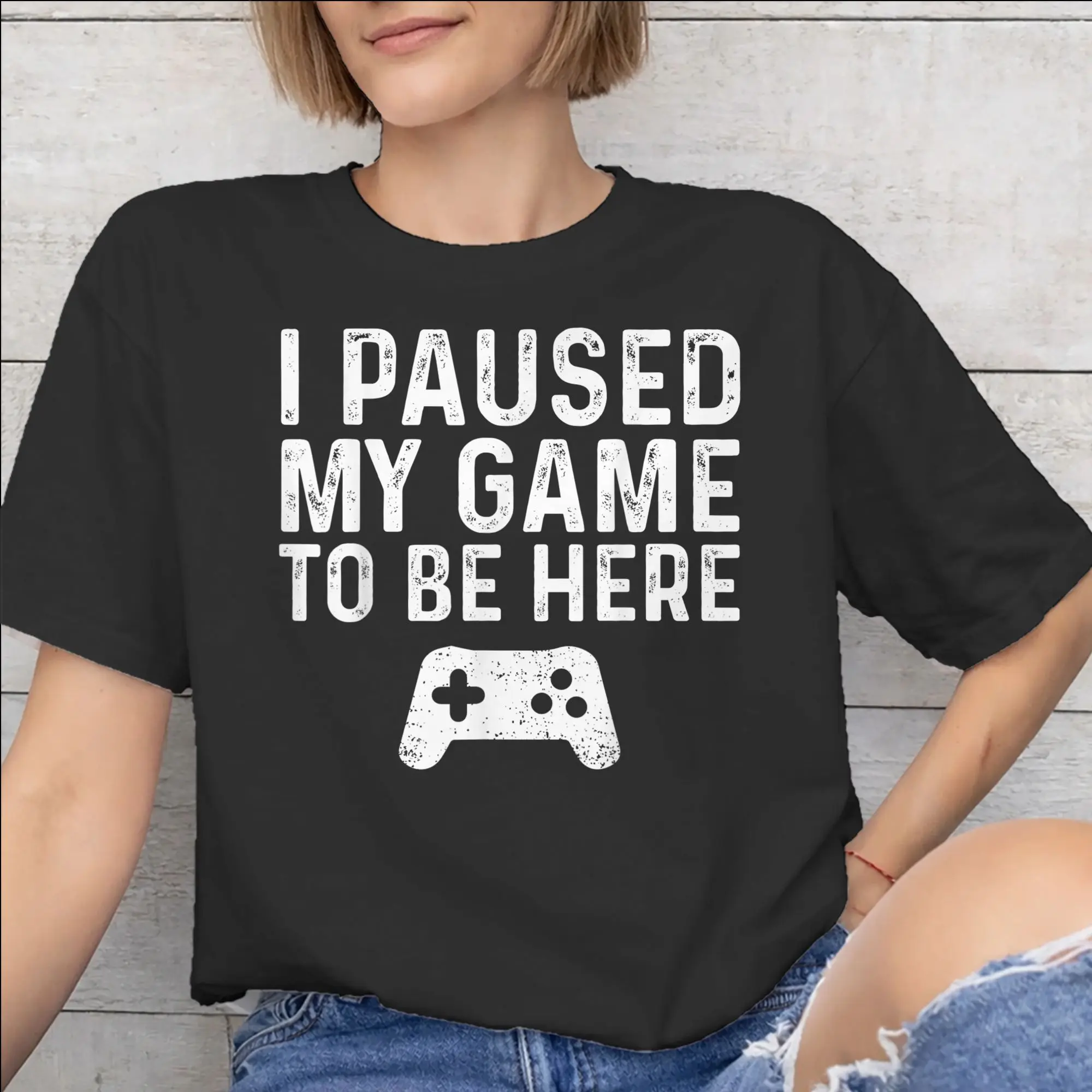I Paused My Game To Be Here Printed T Shirt for Men Women  Pure Cotton  Tee Shirt Clothing