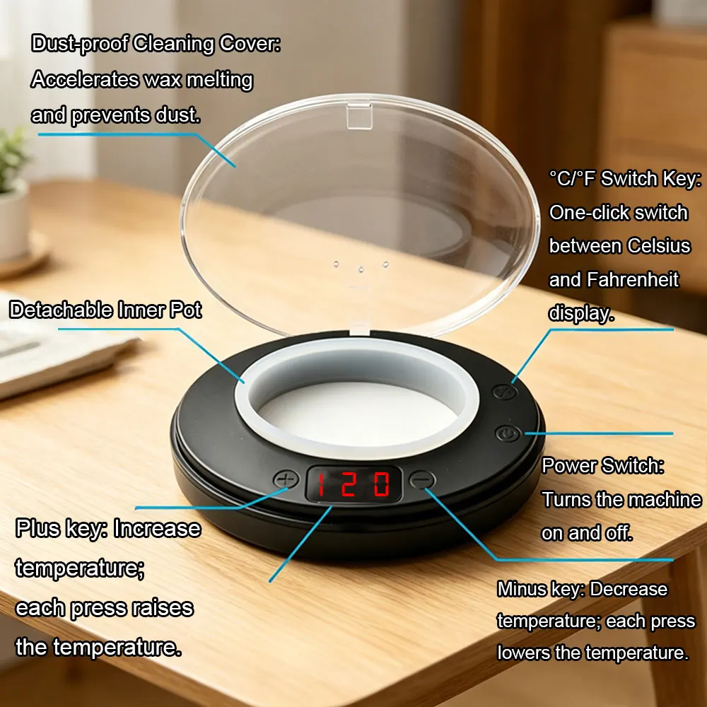 Mini USB Wax Heater Adjustable Temperature Touch Control Hair Removal Wax Melter Ear Nose Hair Remover Wax Bean Heating Machine view 4