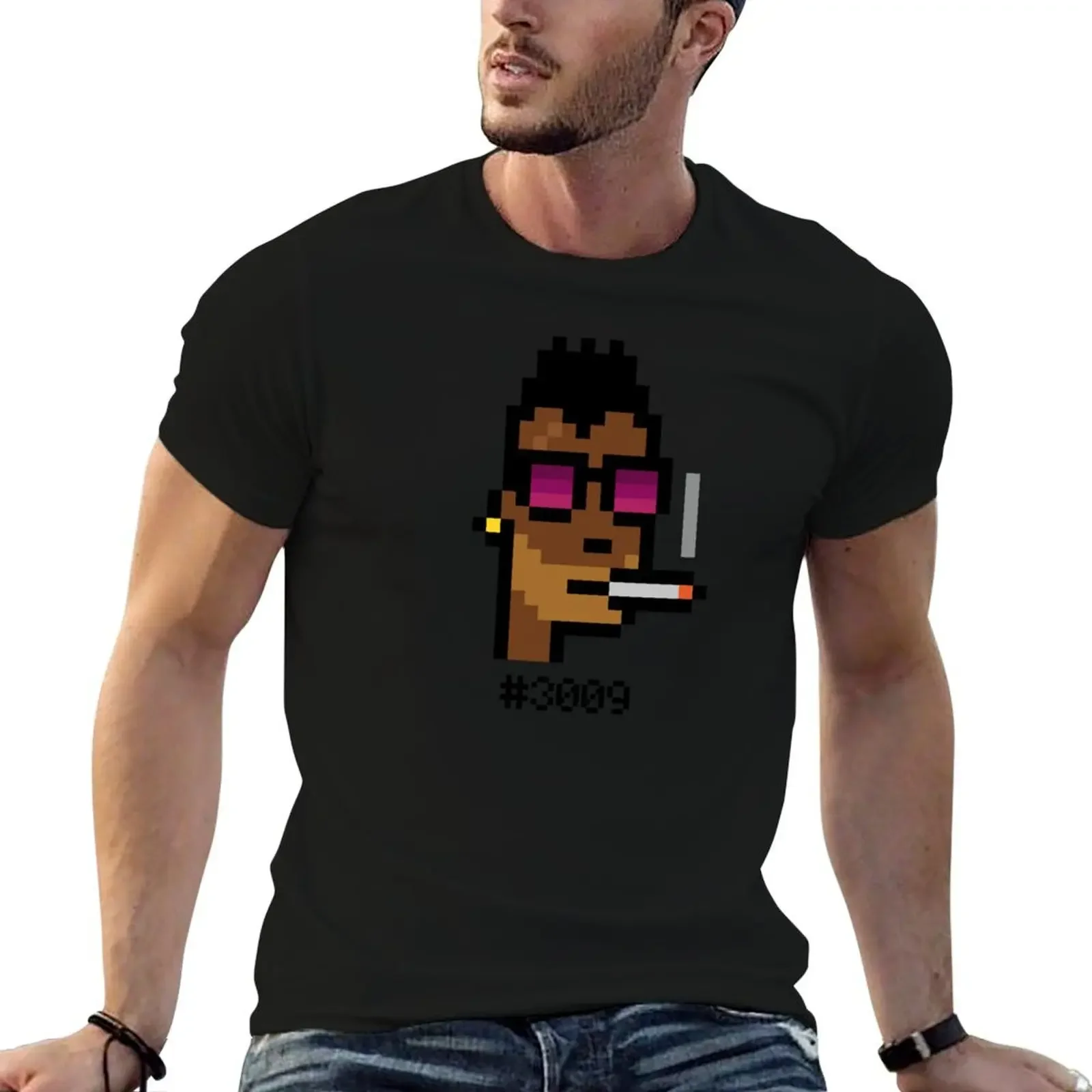 CryptoPunks #3009 T-Shirt plus sizes blacks customs designer shirts mens graphic t-shirts pack