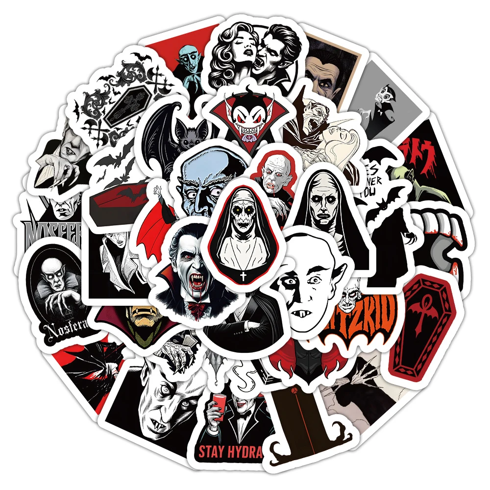 10/30/54pcs Cool Cartoon Scary Vampire Stickers Motorcycle Travel Luggage Fridge Skateboard Laptop Waterproof Sticker Kids Toys