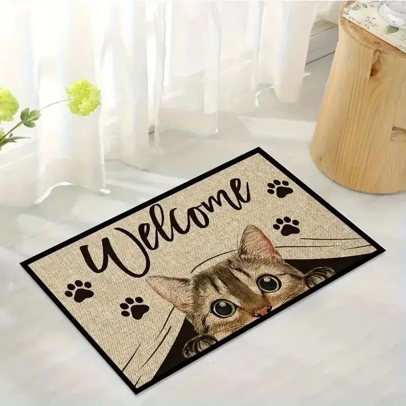 Super Absorbent Bath Mat Four Cats Living Room Rugs Entrance Doormat Home Balcony Decor Prayer Rug Non-slip Kitchen Door Mats Su