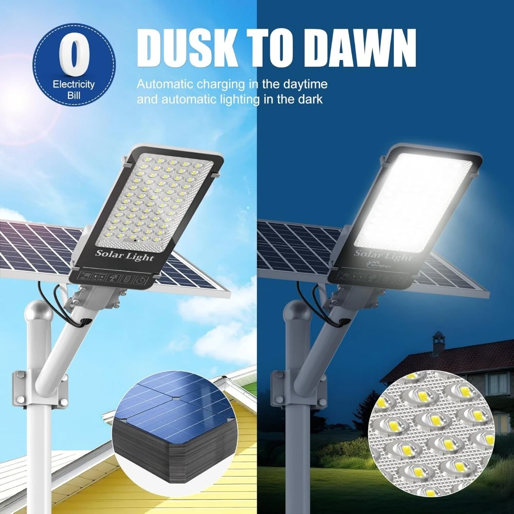 Lampione stradale solare impermeabile per esterni, lampione solare a LED di tipo Split per impieghi gravosi, 6000W