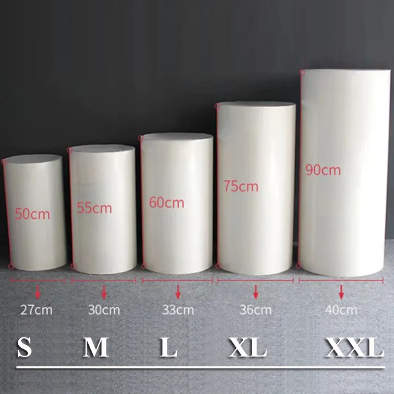 5/3 Stück weiße Zylinderhüllen für Hochzeiten, Geburtstagsfeiern, Dekorationen, Zylindersäulenabdeckungen, Säulen, Zylinderhüllen aus elastischem Stoff – Detail 38