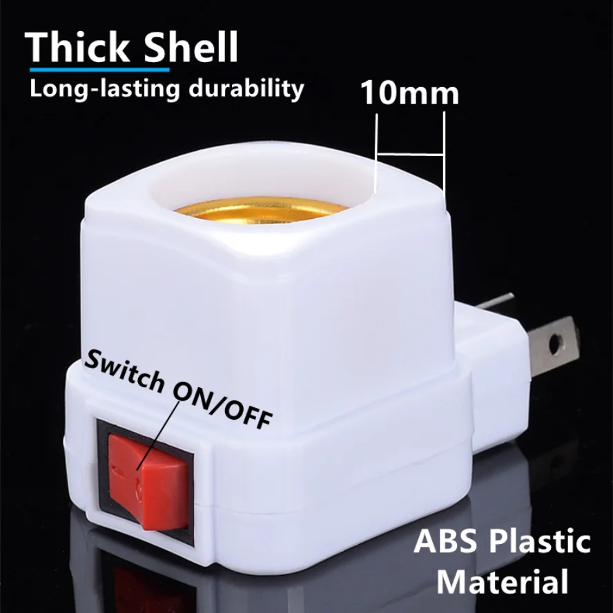 2~1PCS E27 EU/US/AU Plug LED Light Lamp Bulbs Socket Base Holder  Edison Light Bulb Adapter ON/OFF Switch Lighting Accessories