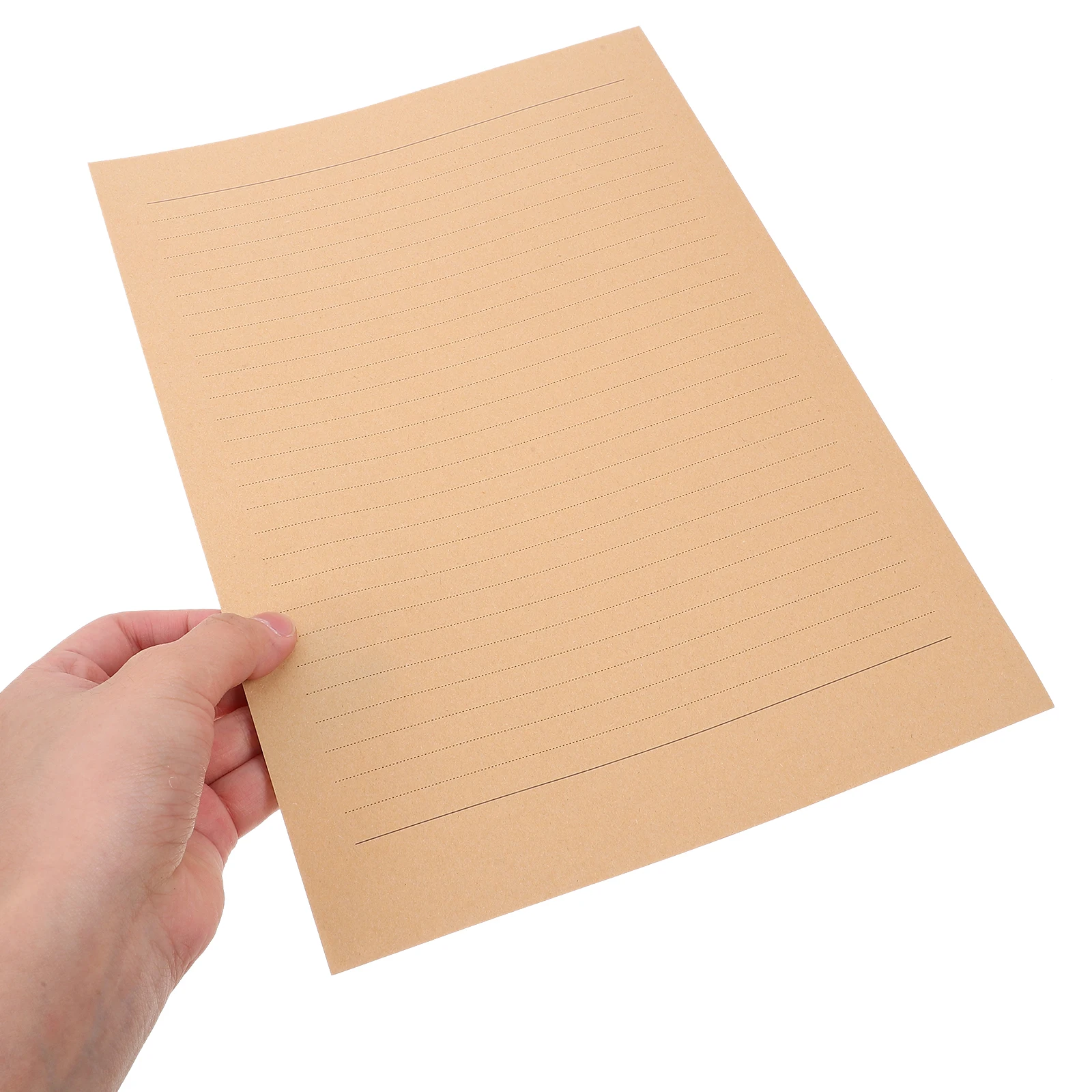 100 Sheets Horizontal Lined Notepad A4 Kraft Paper Writing Stationery Retro Decorative Blank Paper Elegant Design for Writing