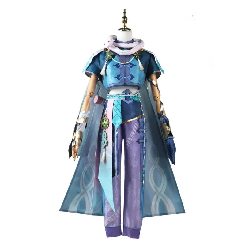 Game Genshin Impact Baizhu Cosplay Costume Anime Men Halloween Carnival Role Play Outfit Wig Top Pants Accessories Full Suit