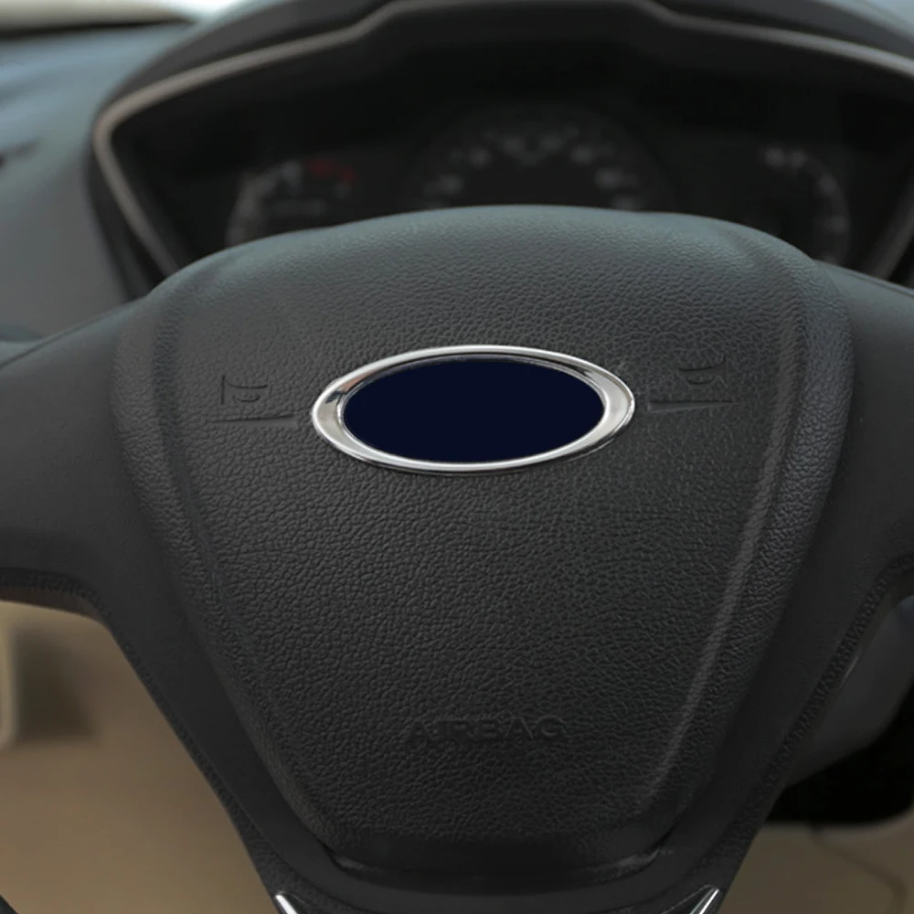 Car ABS Chrome Car Steering Wheel Decoration Ring Trim Sticker for Ford Focus 2 Fiesta Ecosport