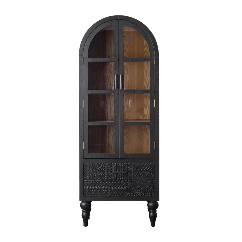 

American solid wood living room entrance cabinet, entrance hall cabinet small apartment, homestay storage locker