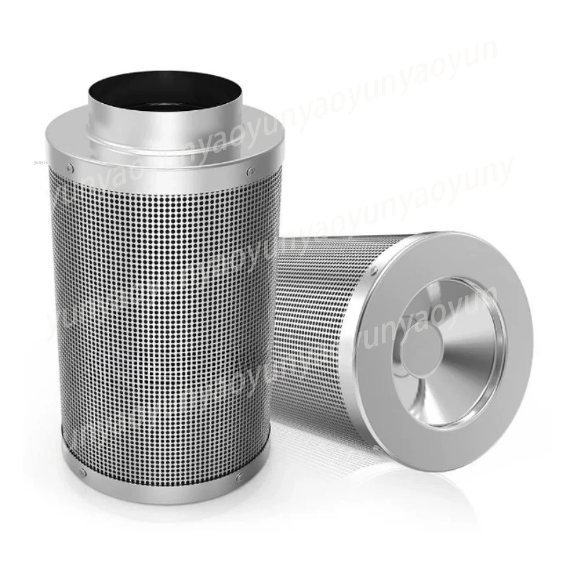 4 Inch Inline Carbon Filter, Activated Charcoal Air  for Grow Tent, 100x300mm 38mm Bed