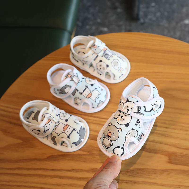 Cartoon Newborn Cotton Soft Baby Girls Summer Shoes Sandals First Walkers Newborn Shoes Casual Soft Sole Sandals Toddler Shoes